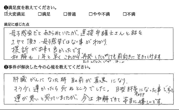 弁護士と話をして、提訴が出来て良かったです